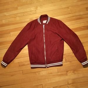 Beautiful Zara men Varsity style bomber faux leather jacket